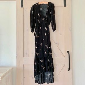 Love Stitch Floral Maxi High Low Hem Ruffle